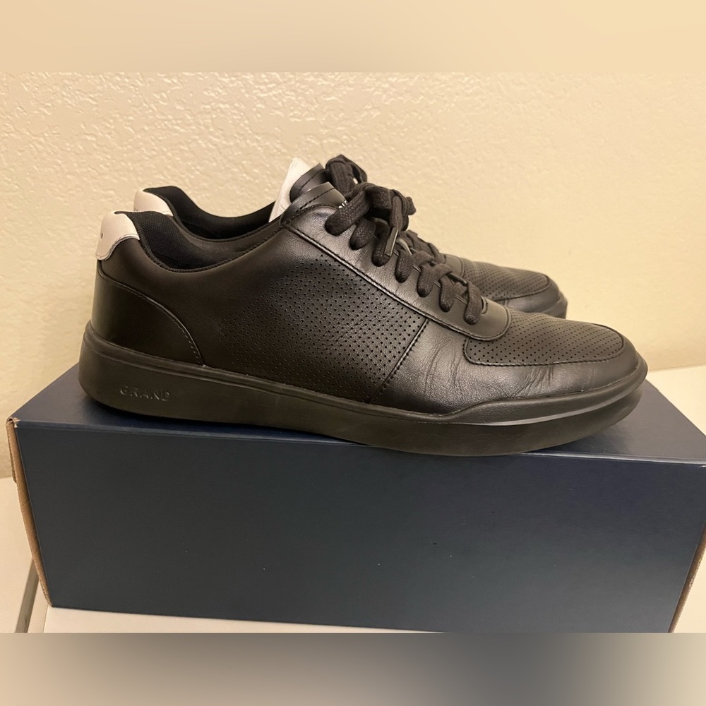 Cole Haan Grand Crosscourt Modern Perforated Sneakers - caviar sz 10.5M